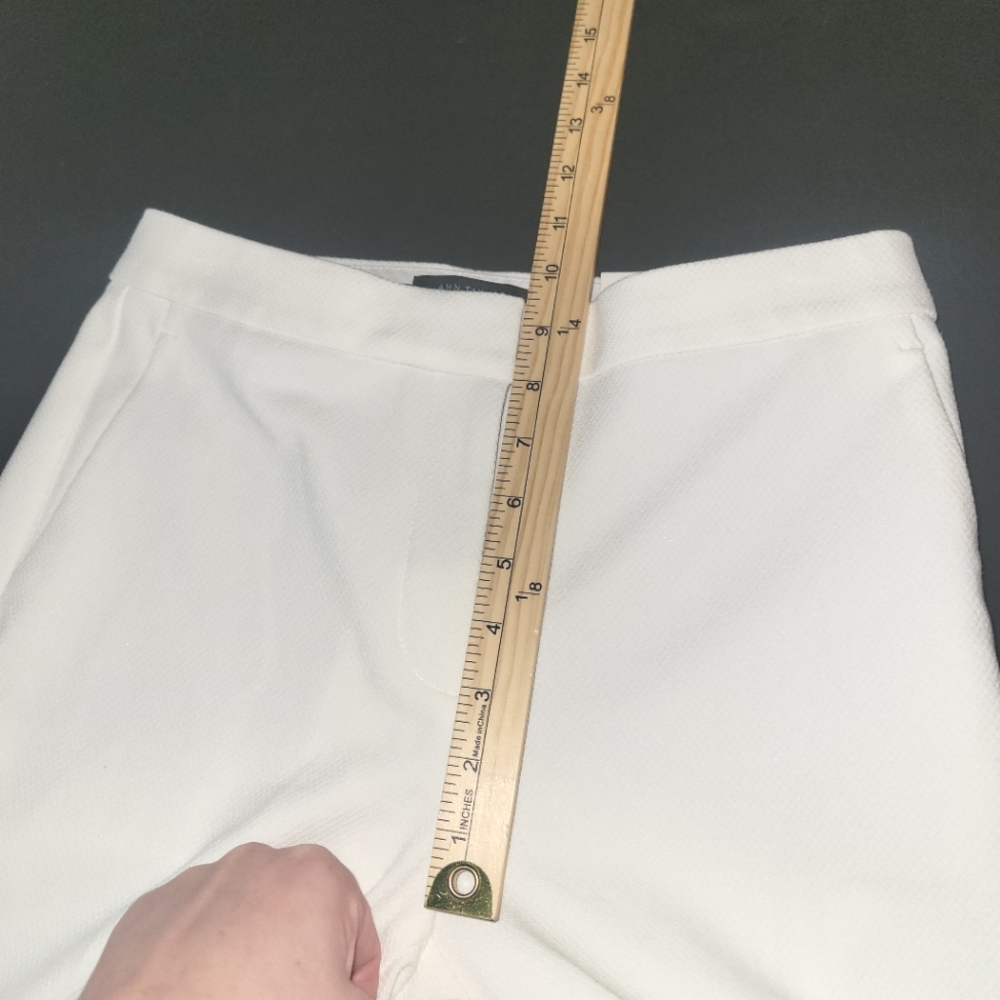 New Ann Taylor White High Rise Curvy Ankle Pants 2P - Picture 10 of 13